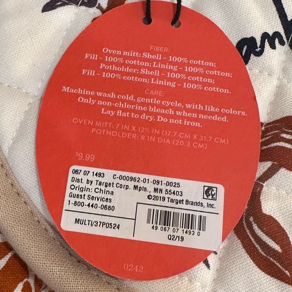 ๐๐HP๐Thanksgiving Hostess Set: 2 Potholders & 8 Fabric Turkey Coasters - Picture 4 of 6